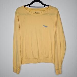 NWT Roxy Women's Yellow/Road Trip California Pull Crew LS Shirt Size S